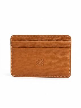 Loewe Unisex Camel Leather Card Holder